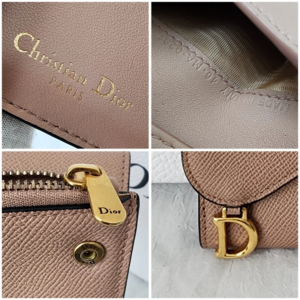 Auth Dior LIKE NEW Taurillion Saddle Lotus Wallet